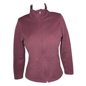 Spyder Purple Burgundy Zip Ski Jacket with Fitted Silhouette - M Medium